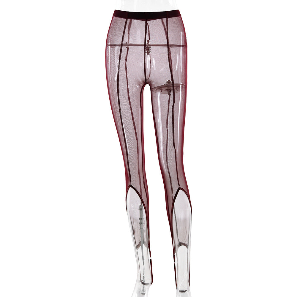 Sexy Sheer Mesh High Waist Hip Lift Pure Color Tight All-match Leggings - [[{"value":"{{ Babyvera Babyvera  }}"}]]