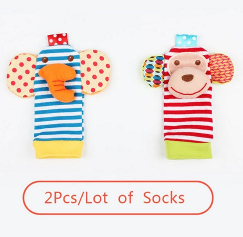 0-12 Months Soft Animal Rattle Infant Newborn Plush Sock Baby Toy Wrist Strap Baby Foot Socks - [[{"value":"{{ Babyvera Babyvera  }}"}]]
