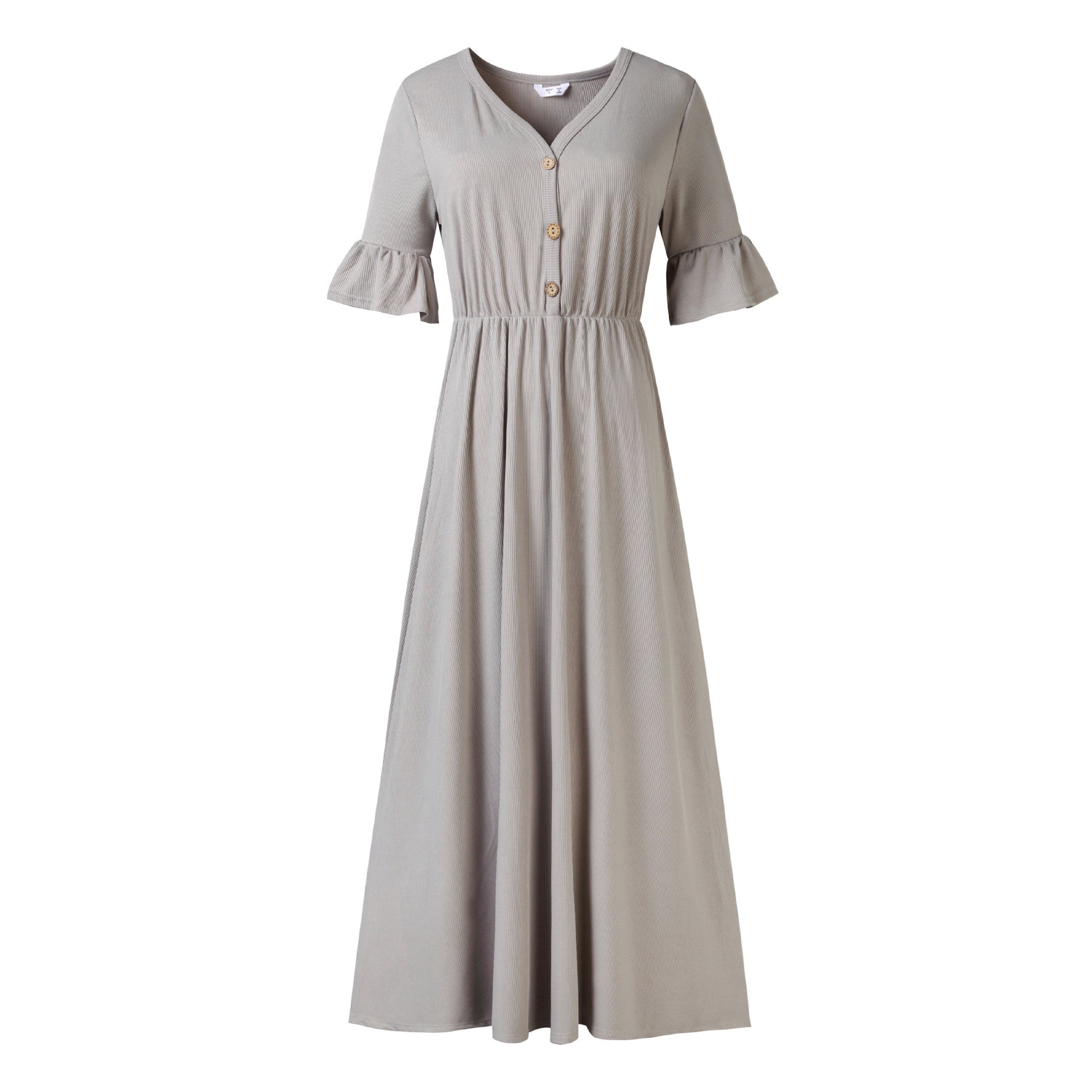 V-neck Pit Strip Drape Solid Color Nursing Short-sleeved Dress - [[{"value":"{{ Babyvera Babyvera  }}"}]]