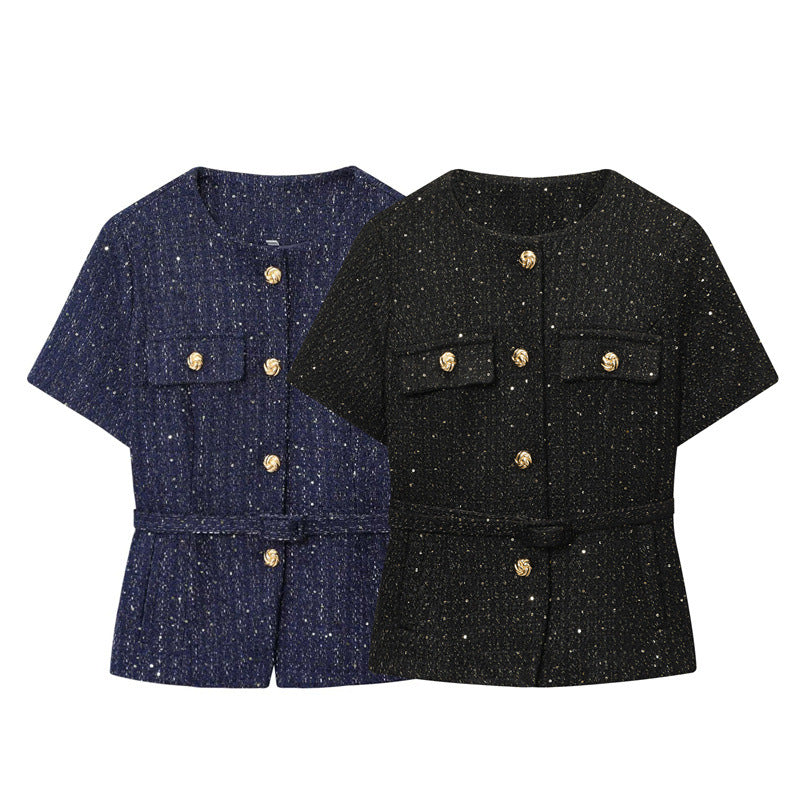 Women's Vest With Belt Texture - [[{"value":"{{ Babyvera Babyvera  }}"}]]