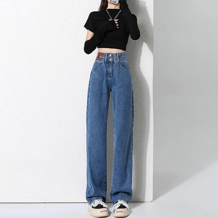 Women's New Fleece-Lined Thickened Loose-Fit Slimming Wide-Leg Denim Jeans - [[{"value":"{{ Babyvera Babyvera  }}"}]]