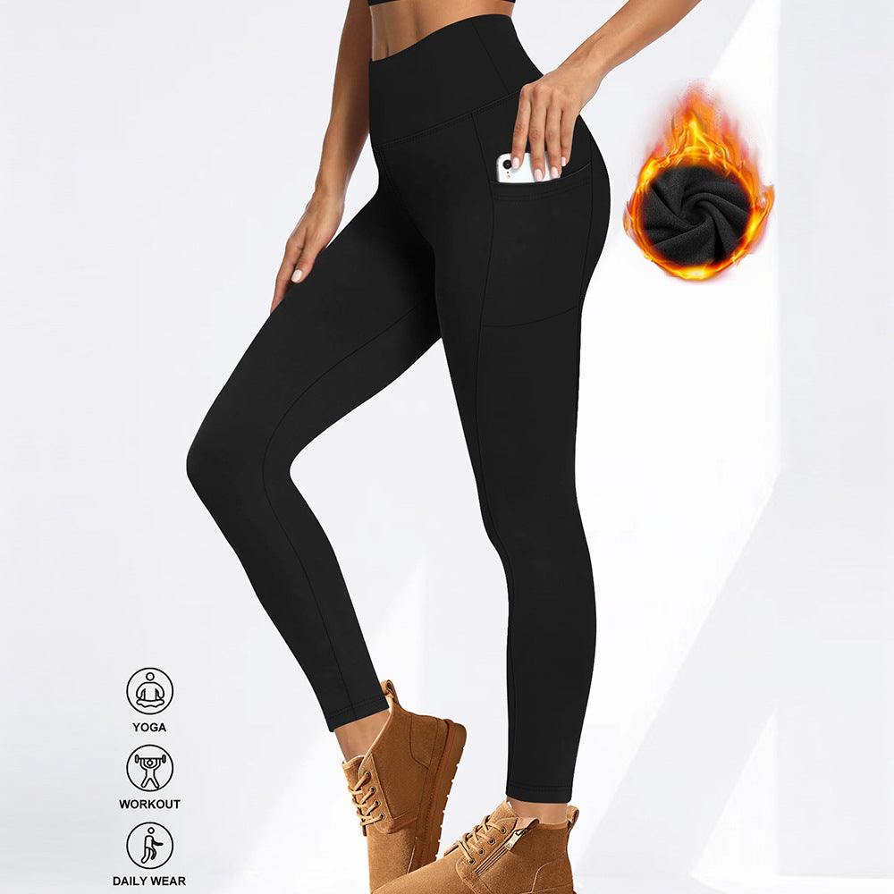 Autumn And Winter Warm Pocket Plus Velvet Yoga Pants - [[{"value":"{{ Babyvera Babyvera  }}"}]]