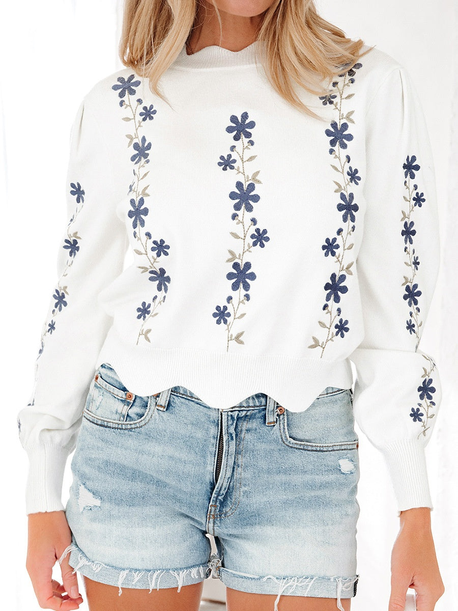 Sweet-style Printed Long-sleeved Pullover Sweater With Irregular Hem - [[{"value":"{{ Babyvera Babyvera  }}"}]]