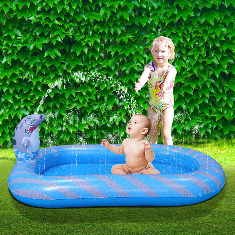 Dinosaur Water Spray Pool For Kids Pet Play Mat Water Play Toy Shark Pool - [[{"value":"{{ Babyvera Babyvera  }}"}]]