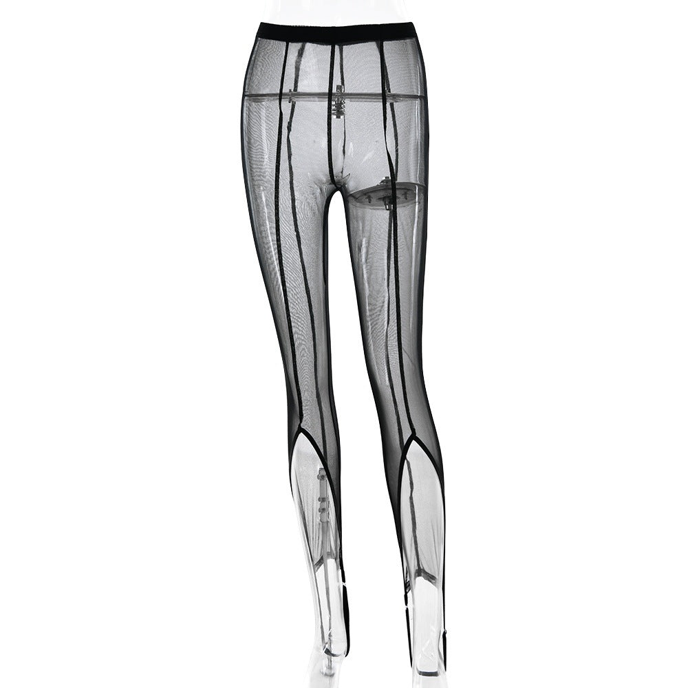 Sexy Sheer Mesh High Waist Hip Lift Pure Color Tight All-match Leggings - [[{"value":"{{ Babyvera Babyvera  }}"}]]