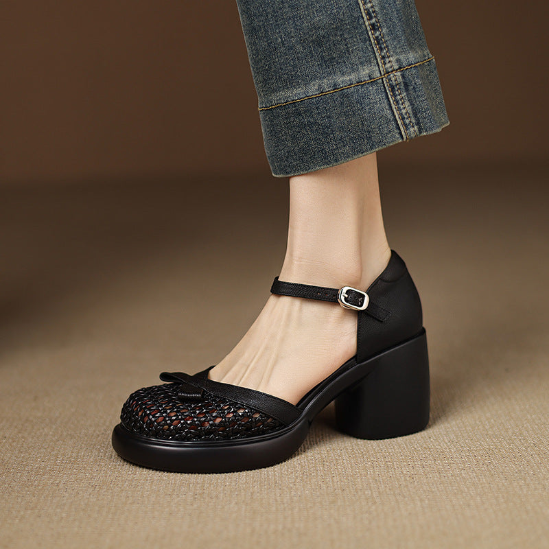 New Versatile Chunky-sole Slingback Heels - [[{"value":"{{ Babyvera Babyvera  }}"}]]