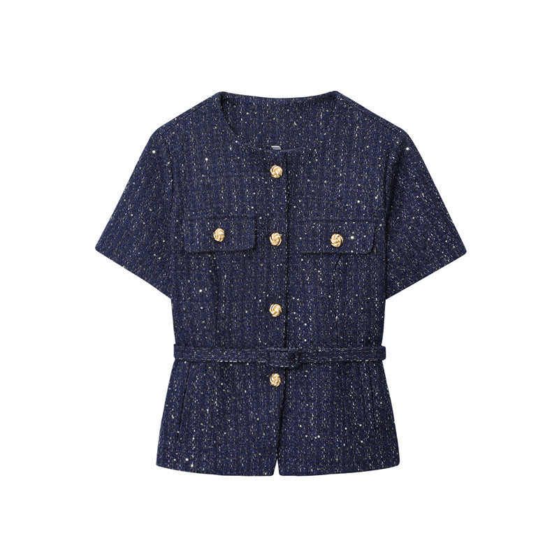 Women's Vest With Belt Texture - [[{"value":"{{ Babyvera Babyvera  }}"}]]