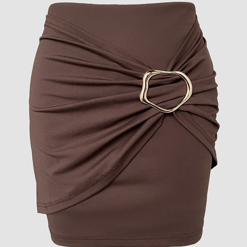 European And American-style Solid-color Jewelry-clasp Patchwork Pleated Culottes Shorts - [[{"value":"{{ Babyvera Babyvera  }}"}]]