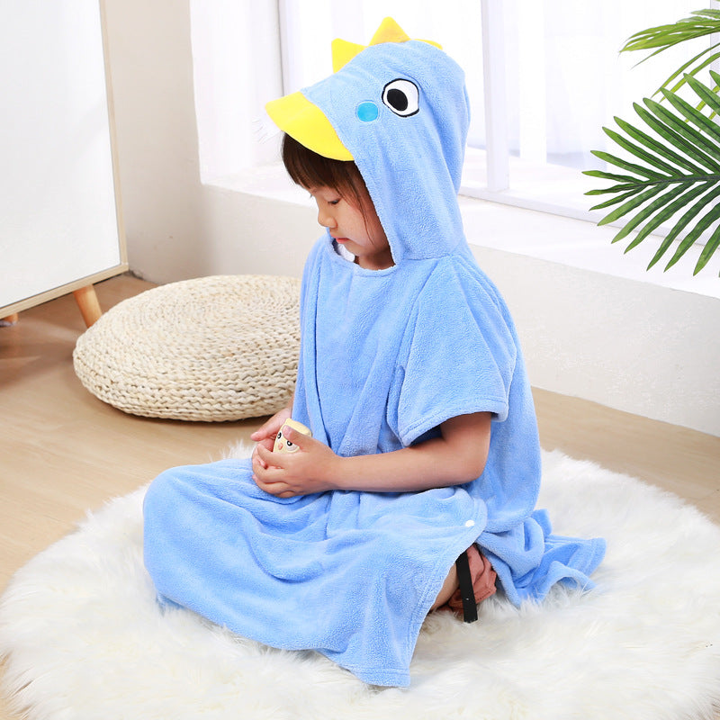 Children's Wearable Coral Fleece Absorbent Hooded Cloak Bath Towel Boys And Girls Nightgown Home Clothes - [[{"value":"{{ Babyvera Babyvera  }}"}]]