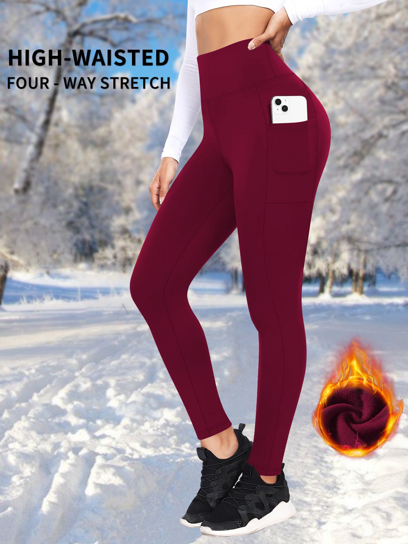 Autumn And Winter Warm Pocket Plus Velvet Yoga Pants - [[{"value":"{{ Babyvera Babyvera  }}"}]]