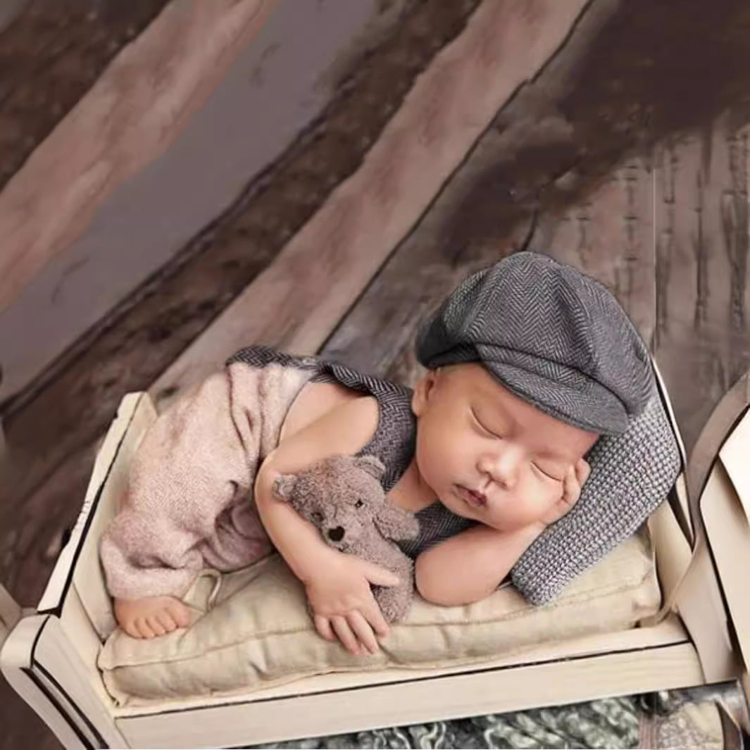 Newborn Photography Clothing Props Children's Hat Overalls Set - [[{"value":"{{ Babyvera Babyvera  }}"}]]