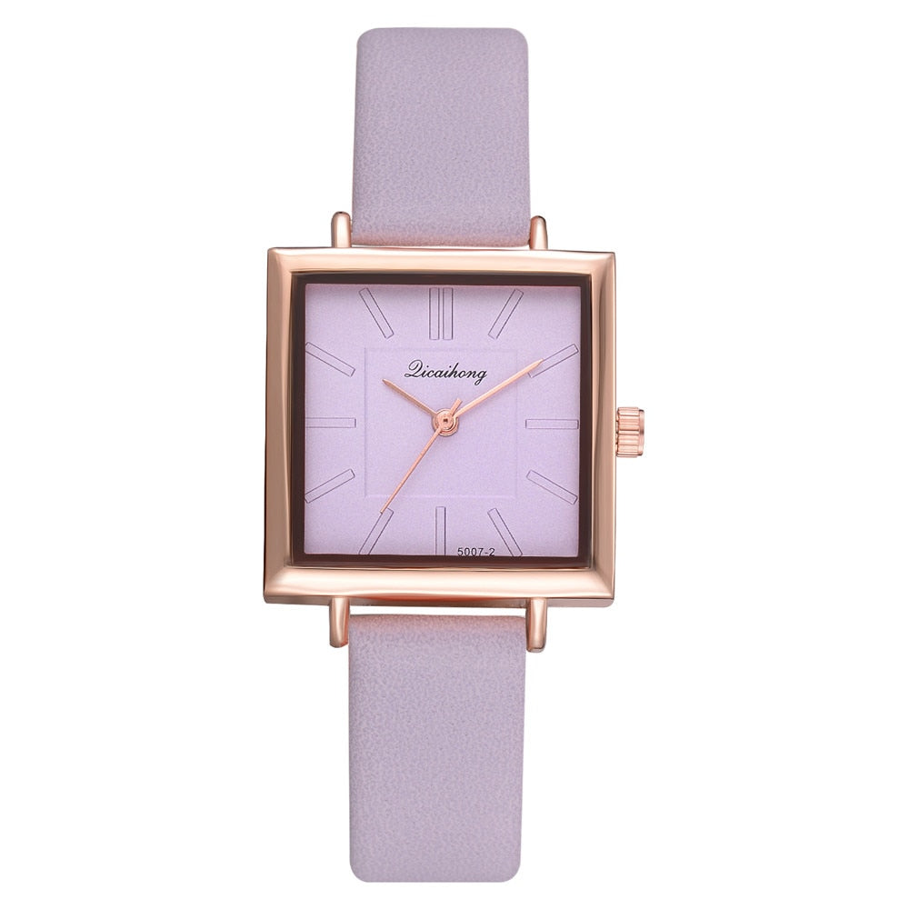 Square Women Bracelet Watch Contracted Leather Crystal WristWatches Women Dress Ladies Quartz Clock - [[{"value":"{{ Babyvera Babyvera  }}"}]]