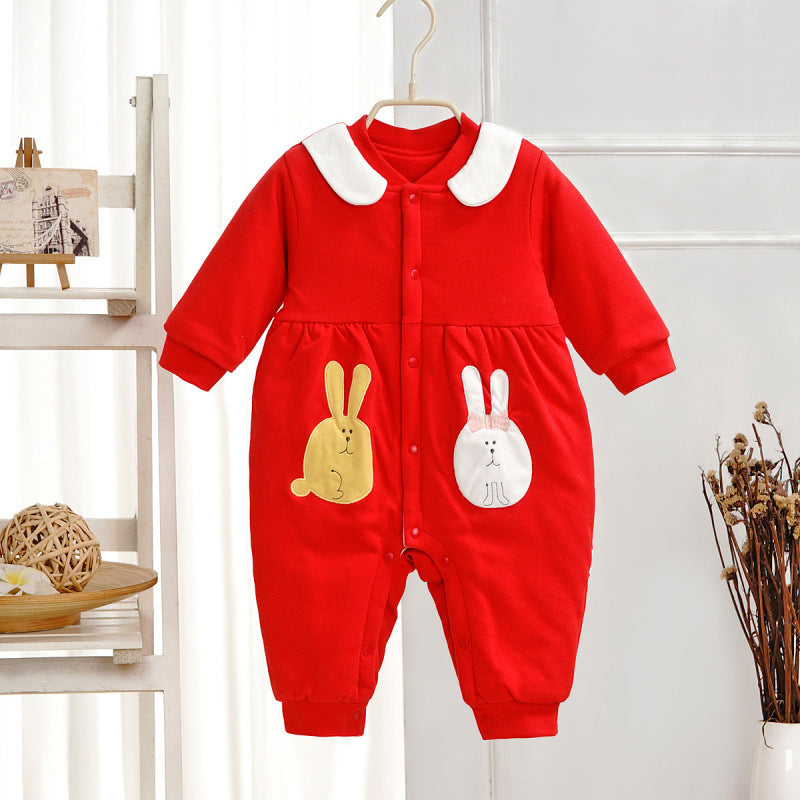 Spring And Autumn Baby Quilted Jumpsuit Three Layers Warm - [[{"value":"{{ Babyvera Babyvera  }}"}]]