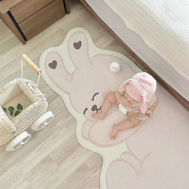 Plush Play Floor Mat Rabbit Printing Carpet Baby Crawling Mat Carpet - [[{"value":"{{ Babyvera Babyvera  }}"}]]