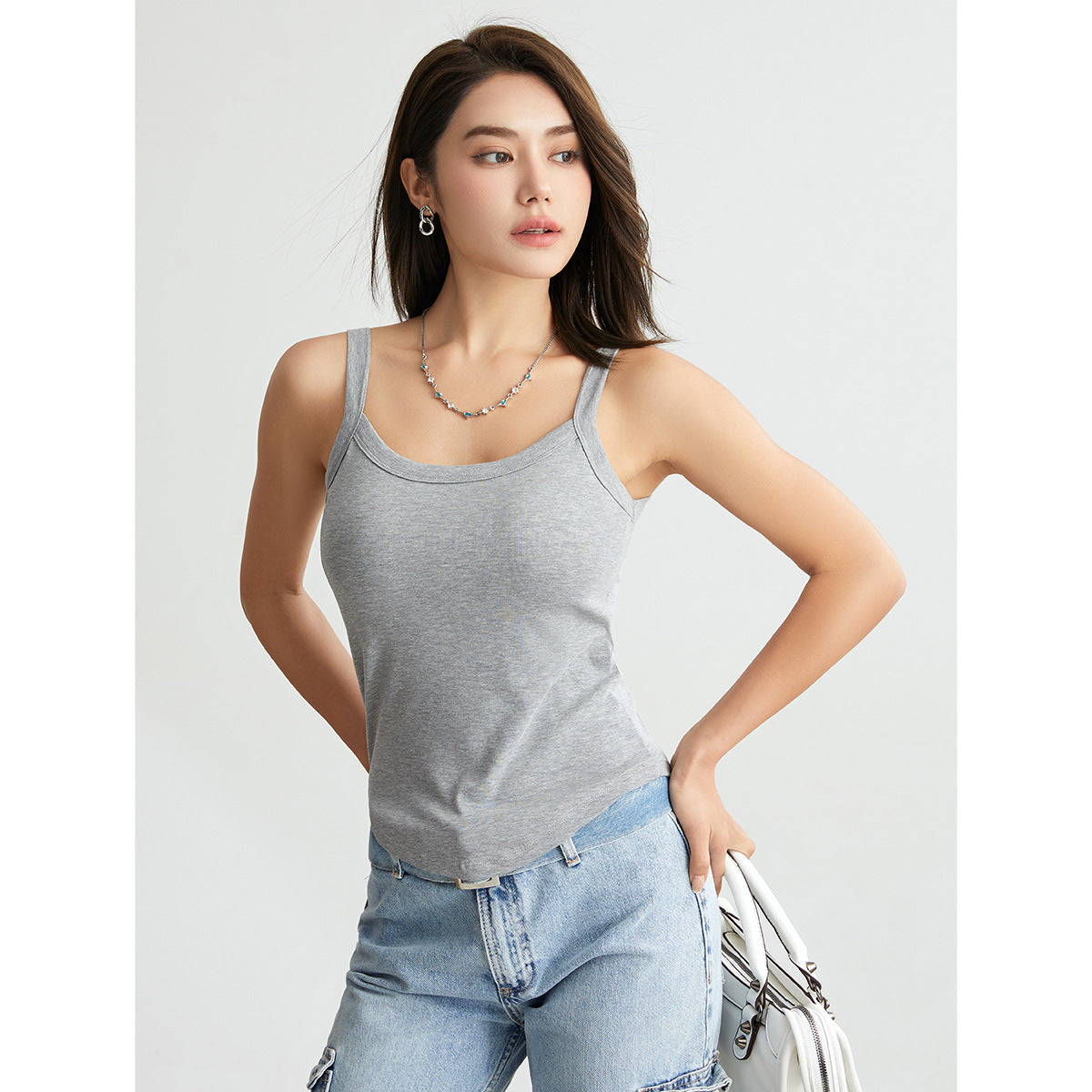 Short Camisole Belly Button Hiding Chest Pad Integrated Slim-fit Anti-exposure - [[{"value":"{{ Babyvera Babyvera  }}"}]]