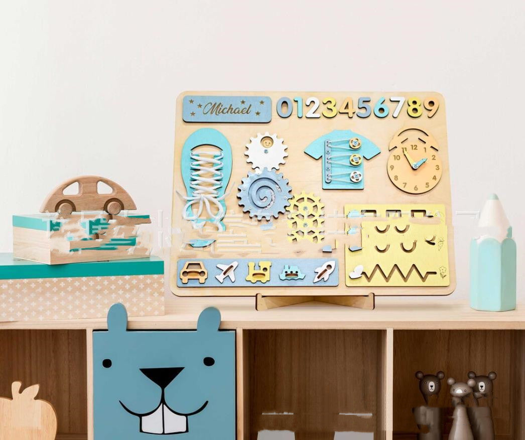 Montessori Busyboard Educational Toy Wooden - [[{"value":"{{ Babyvera Babyvera  }}"}]]