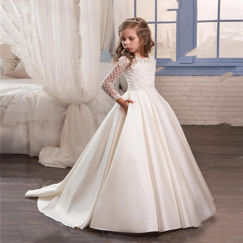 Little Girl Long Sleeve Dresses Champagne - [[{"value":"{{ Babyvera Babyvera  }}"}]]