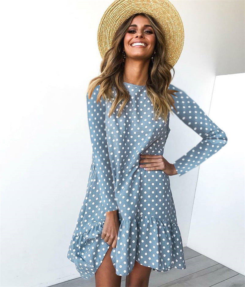 Irregular mid-wave dot dresses - [[{"value":"{{ Babyvera Babyvera  }}"}]]