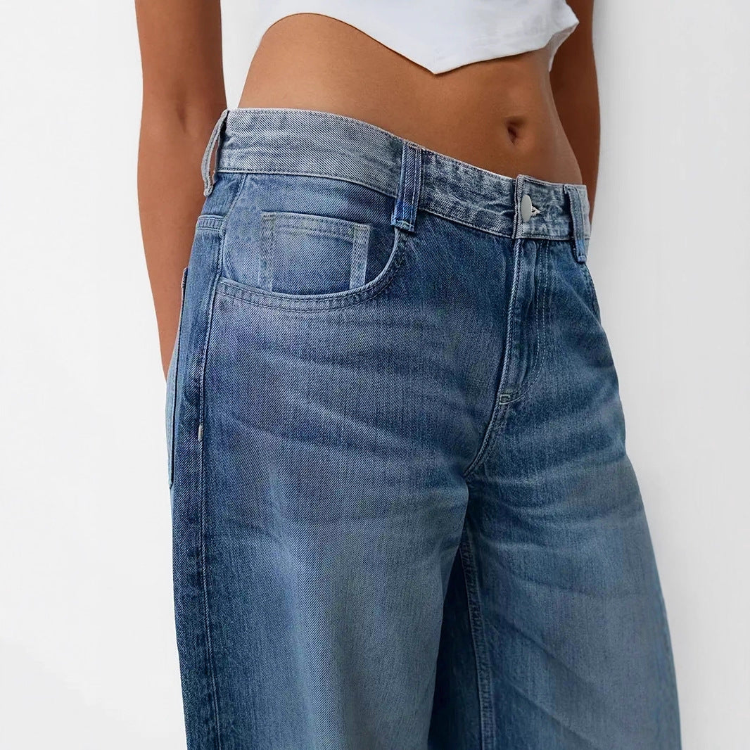 Summer Thin, Loose-fit, Mid-rise, Figure-flattering Wide-leg Denim Jeans For Pear-shaped Figures - [[{"value":"{{ Babyvera Babyvera  }}"}]]