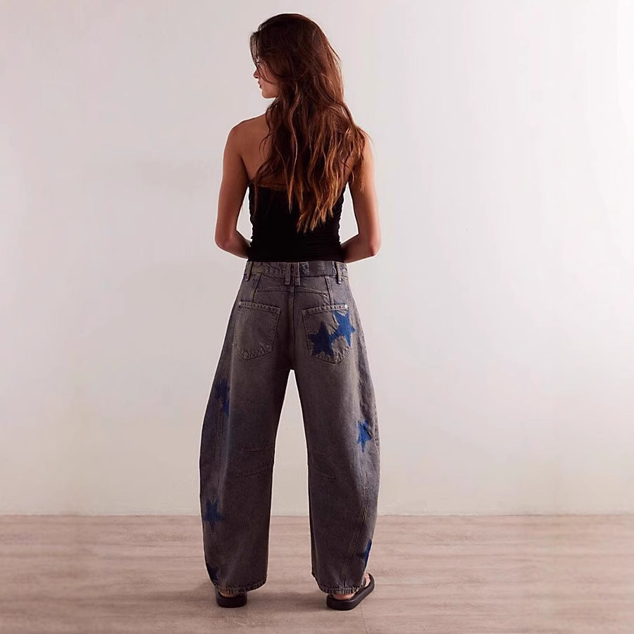 Casual Loose Mid Waist Cylindrical Women's Jeans - [[{"value":"{{ Babyvera Babyvera  }}"}]]