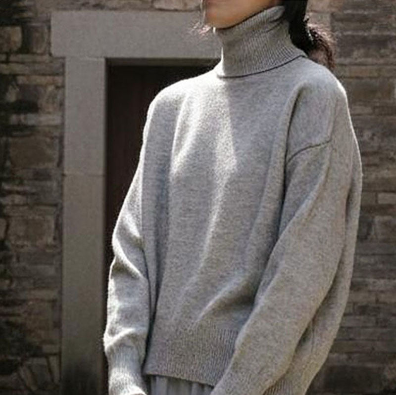 Elegant Commuter Knitted Long-Sleeve T-Shirt With A High Neck Pullover Sweater - [[{"value":"{{ Babyvera Babyvera  }}"}]]