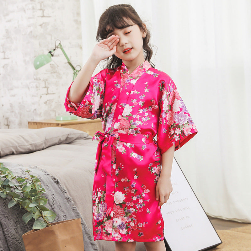 Cardigan imitation silk bathrobe - [[{"value":"{{ Babyvera Babyvera  }}"}]]