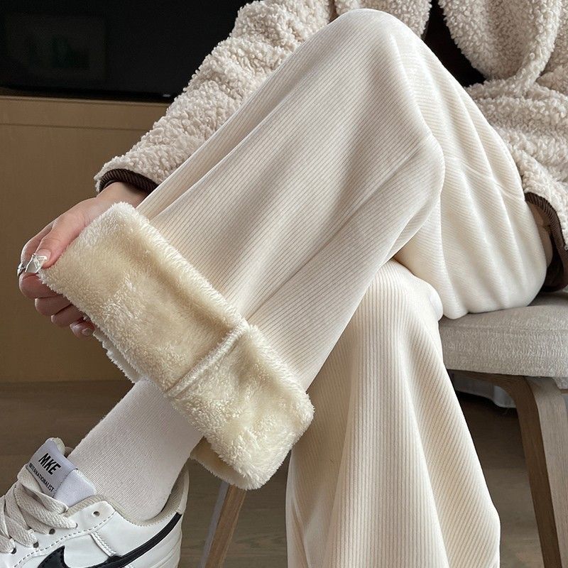 Maternity Pants Winter Wear Straight Narrow Cashmere Wide-leg Pants High Waist Velvet Thickening Warm Corduroy Pants - [[{"value":"{{ Babyvera Babyvera  }}"}]]