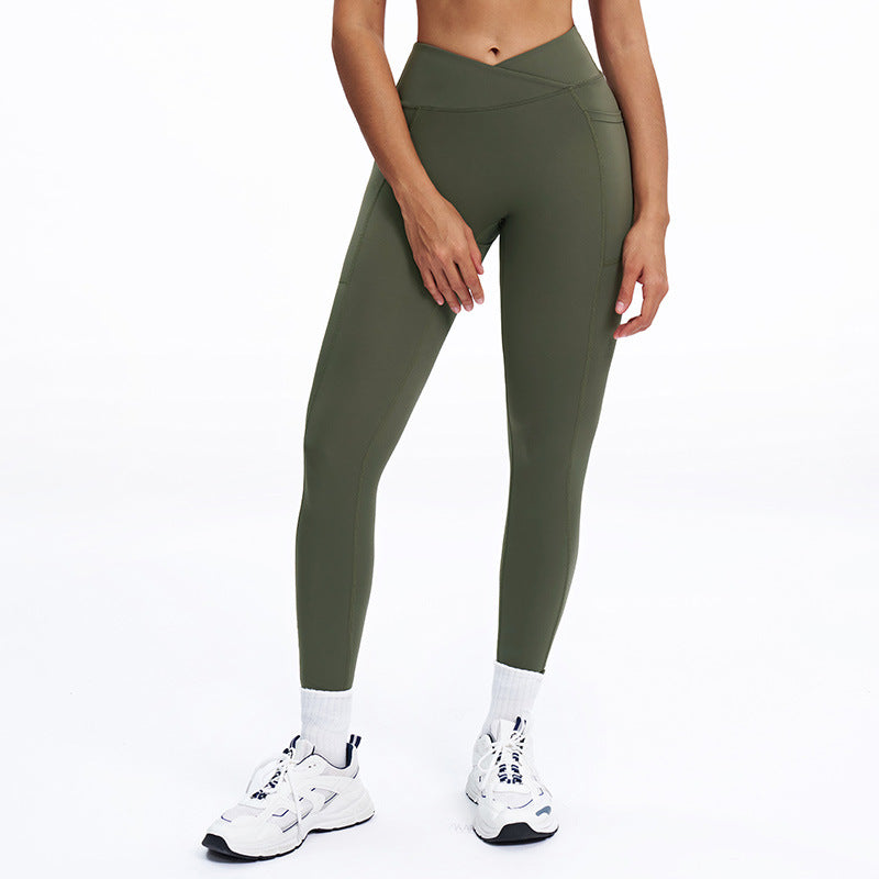 Naked-feel High-waisted Yoga Pants With Crossover Waistband - [[{"value":"{{ Babyvera Babyvera  }}"}]]