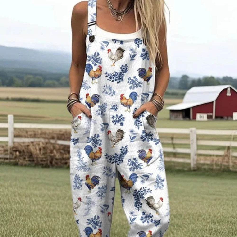 Women's Summer Digital Printing Button Casual Suspender Trousers - [[{"value":"{{ Babyvera Babyvera  }}"}]]