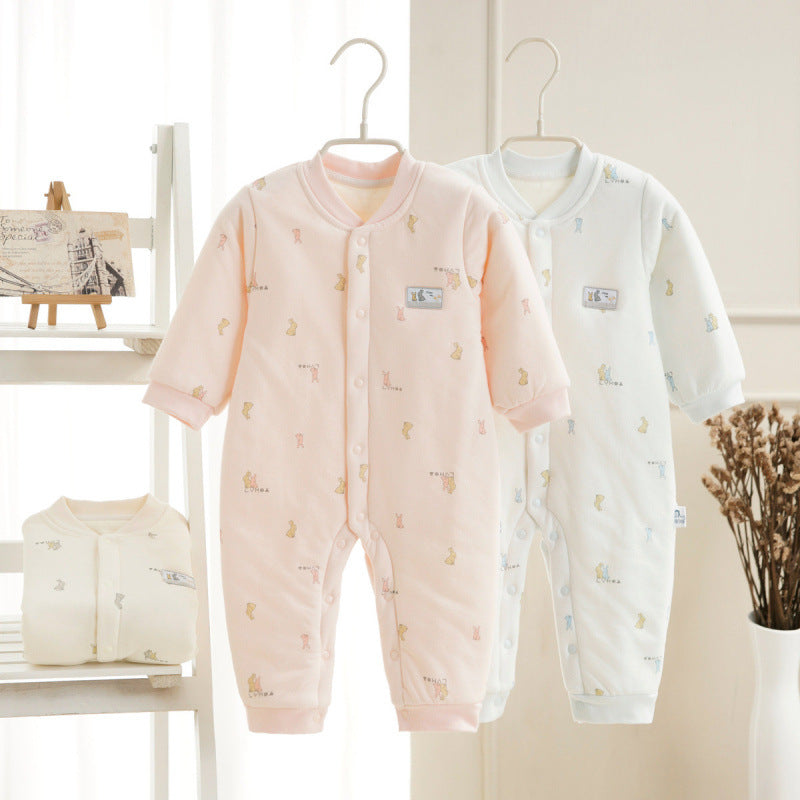 Spring And Autumn Baby Quilted Jumpsuit Three Layers Warm - [[{"value":"{{ Babyvera Babyvera  }}"}]]