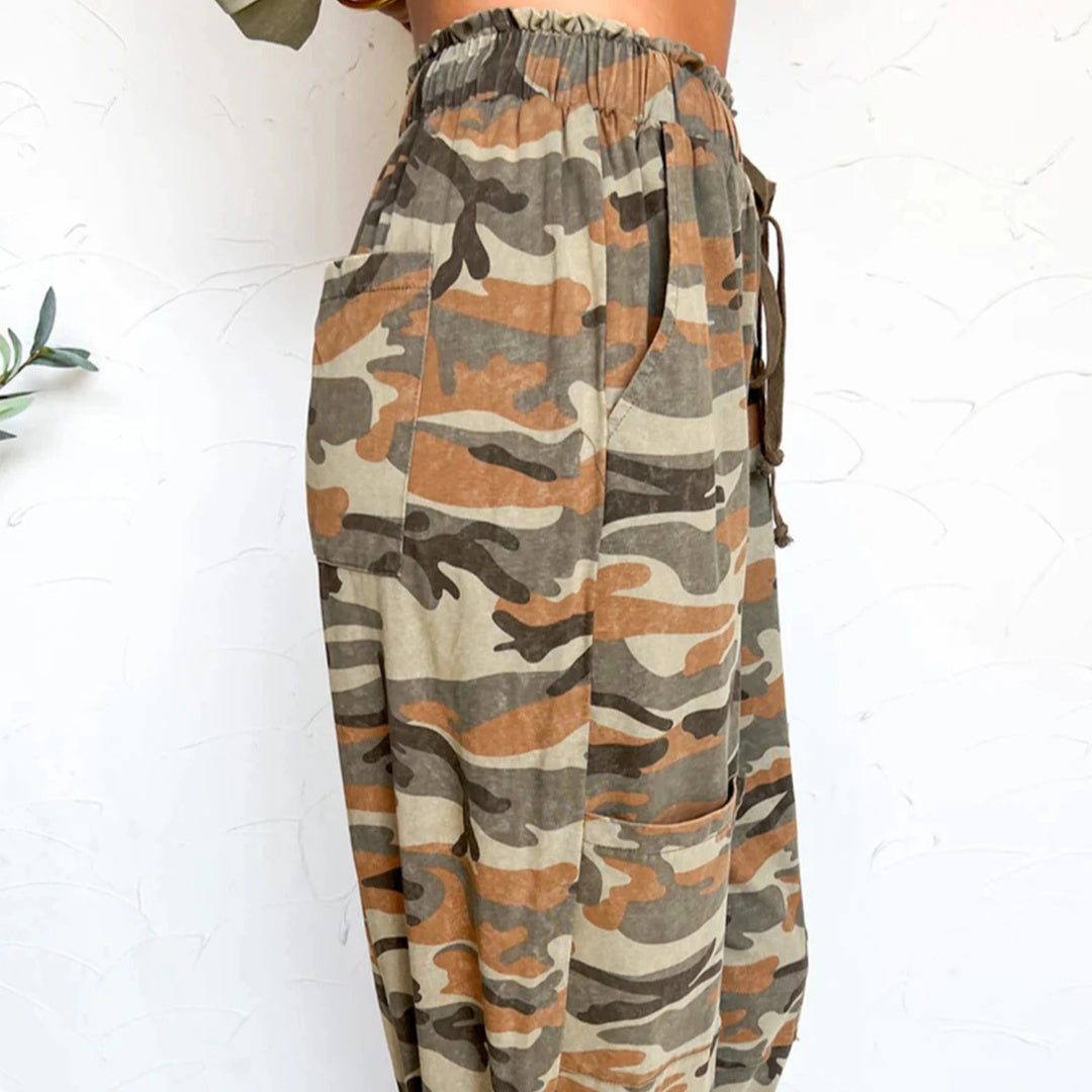 Green Camouflage Printed Drawstring Elastic Waist Jogger Pants - [[{"value":"{{ Babyvera Babyvera  }}"}]]