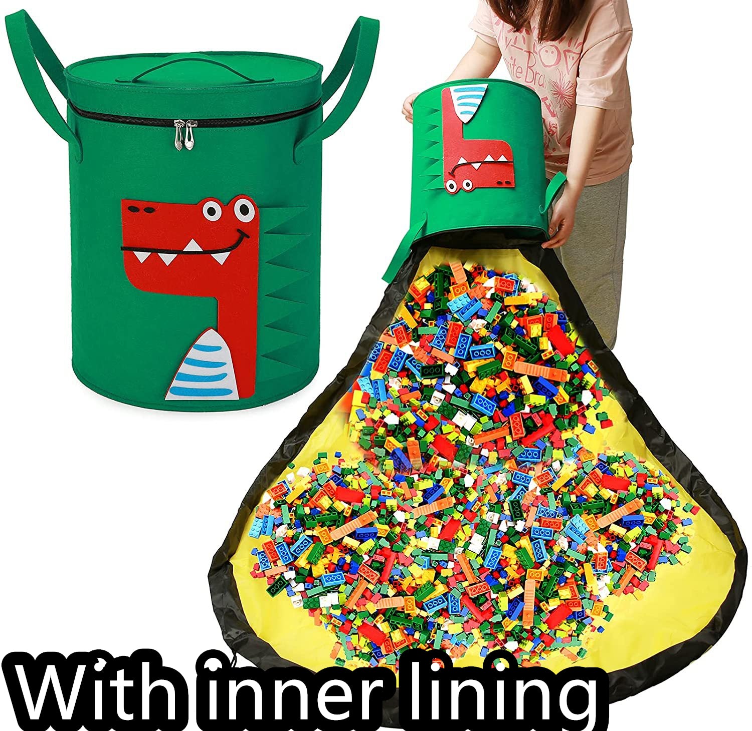 Felt Storage Bag Toy Play Mat 2 In 1 Pull Rope - [[{"value":"{{ Babyvera Babyvera  }}"}]]