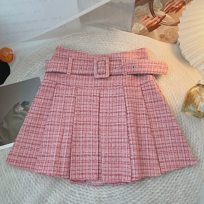 Chanel-style High-waisted Skirt With Belt - [[{"value":"{{ Babyvera Babyvera  }}"}]]