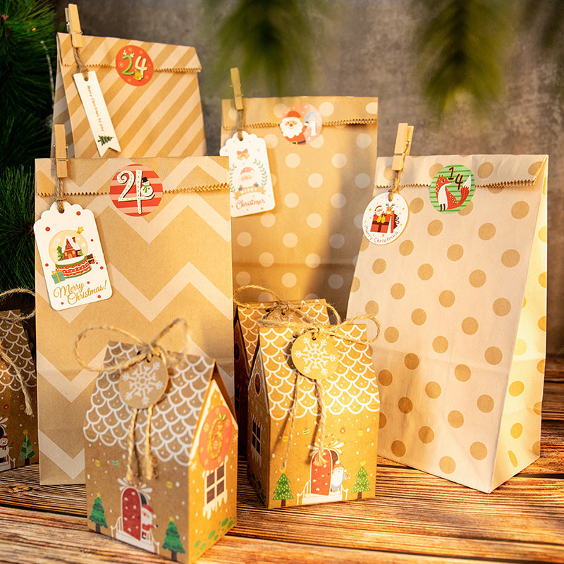 Christmas Kraft Paper Storage Gift Box 24 Sets - [[{"value":"{{ Babyvera Babyvera  }}"}]]