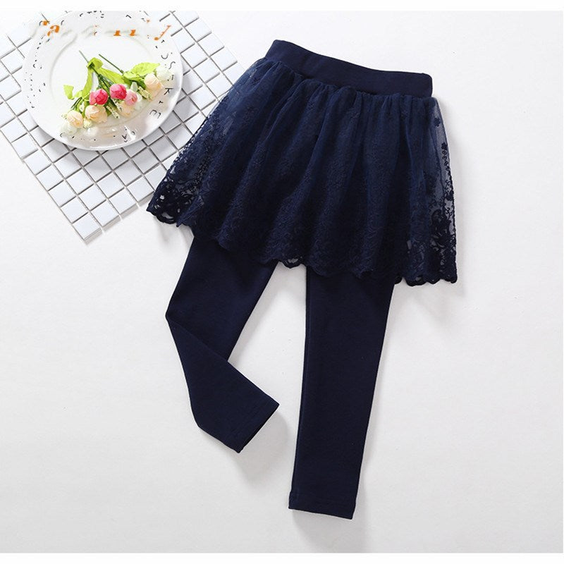 Children's Fake 2 Girls Leggings Cotton Lace Skirt Pants - [[{"value":"{{ Babyvera Babyvera  }}"}]]