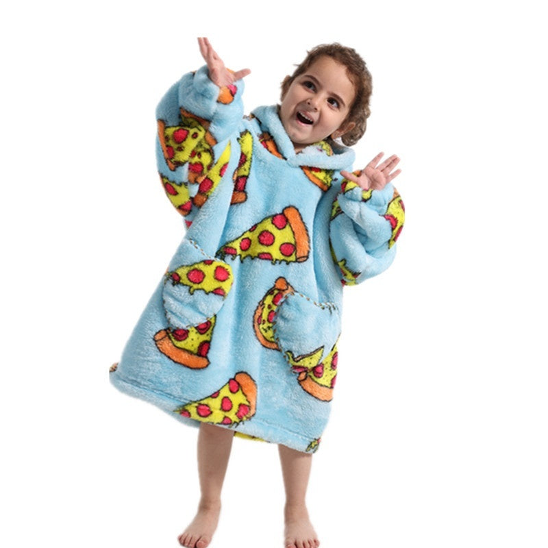 Boys And Girls Comfortable Cotton Velvet Cold-proof Clothes Lazy Blanket Hooded Plus-sized Thickened Blanket Lazy Clothes Children's Sleepwear - [[{"value":"{{ Babyvera Babyvera  }}"}]]