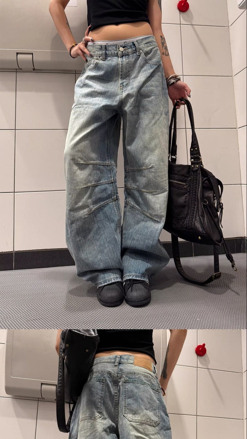 Female Loose And Casual Retro Herringbone Flare Denim Jeans - [[{"value":"{{ Babyvera Babyvera  }}"}]]