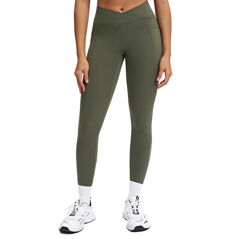 Naked-feel High-waisted Yoga Pants With Crossover Waistband - [[{"value":"{{ Babyvera Babyvera  }}"}]]