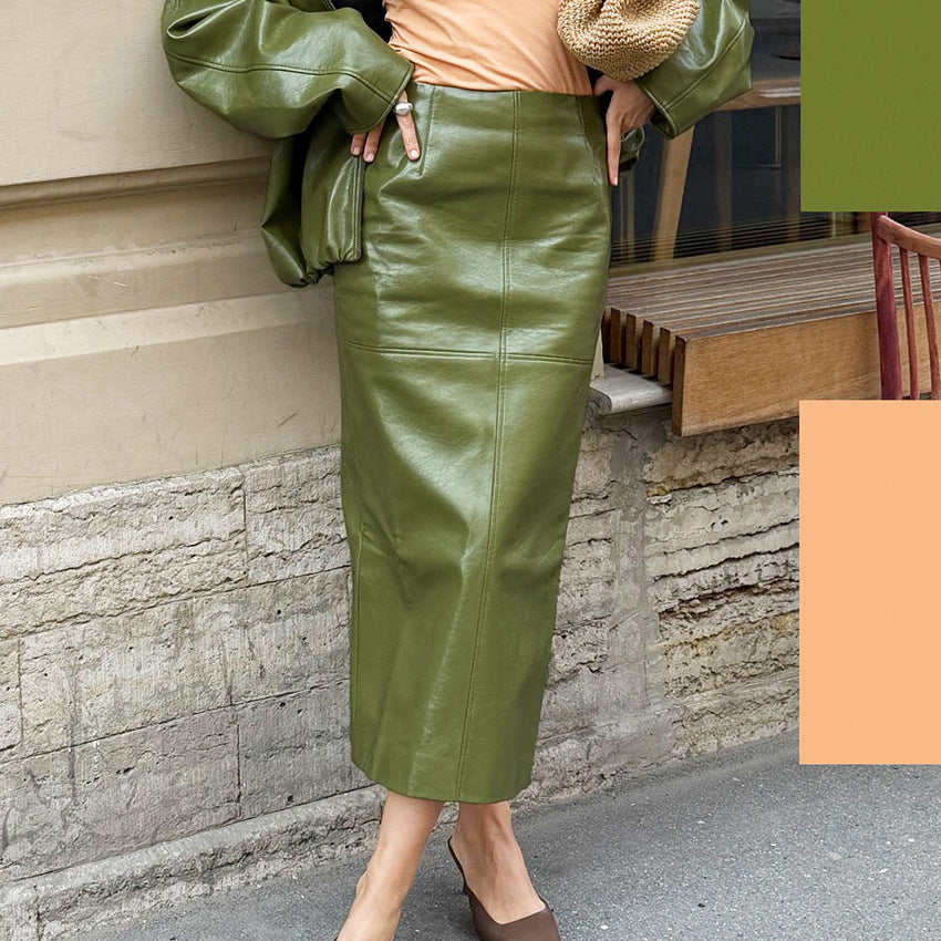 High-end PU Leather Midi Skirt - [[{"value":"{{ Babyvera Babyvera  }}"}]]