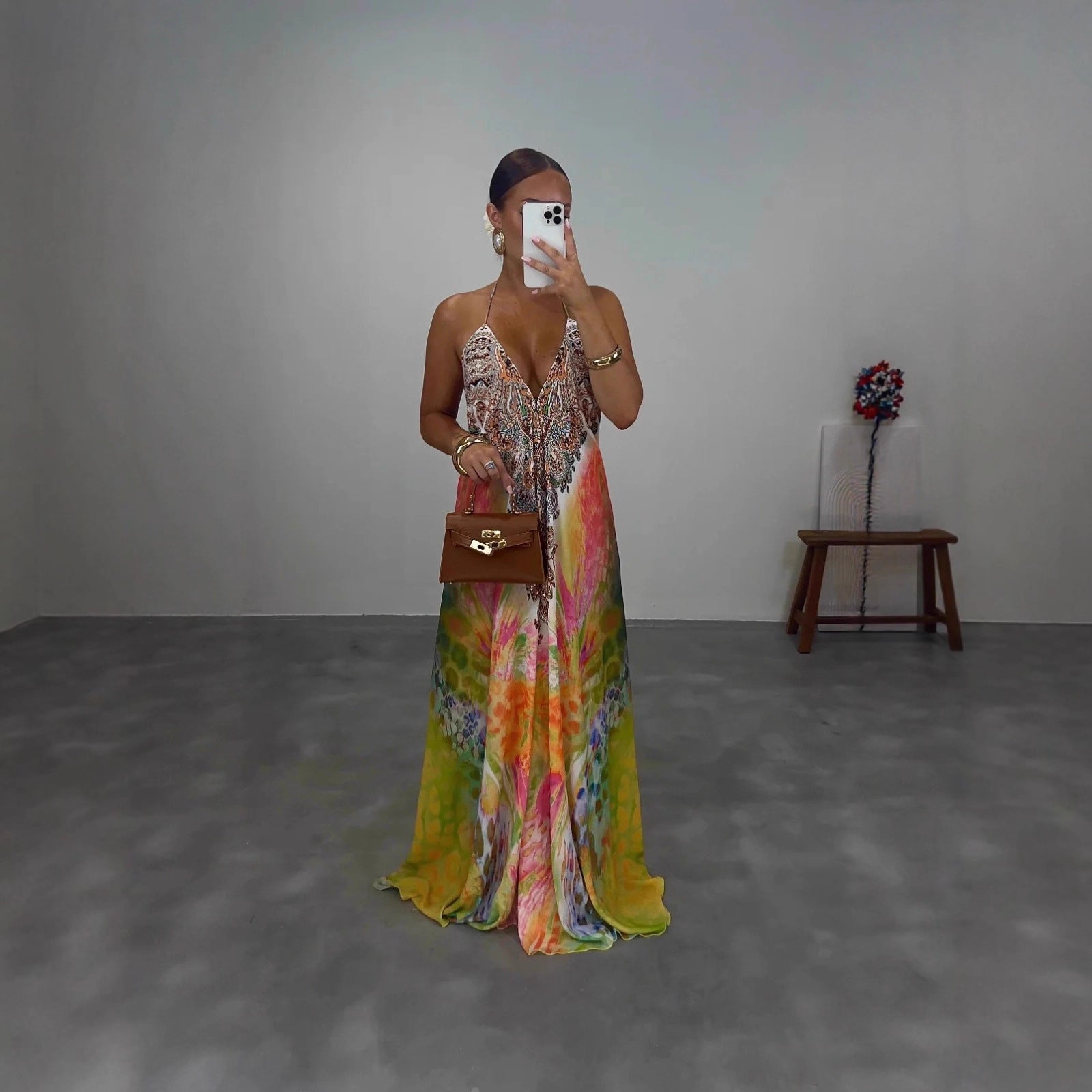 Women's Sleeveless Printed Maxi Dress - [[{"value":"{{ Babyvera Babyvera  }}"}]]