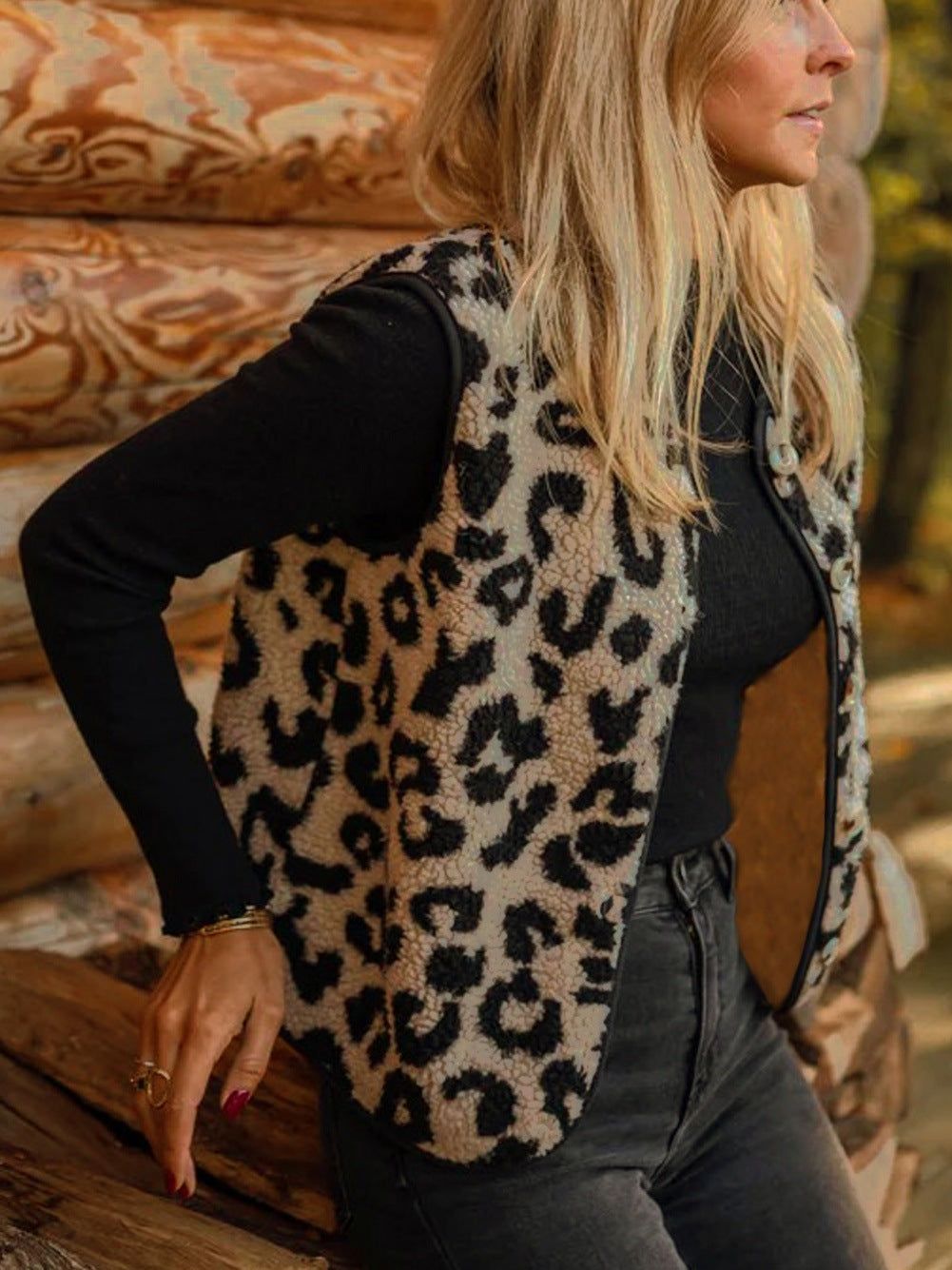 Elegant Leopard Fur Vest For Women - [[{"value":"{{ Babyvera Babyvera  }}"}]]