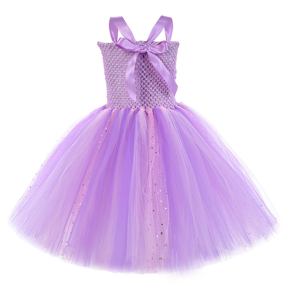 Purple Flower Fairy Elf Girls' Tulle Princess Children's Wings Fairy Role-Play Dress - [[{"value":"{{ Babyvera Babyvera  }}"}]]