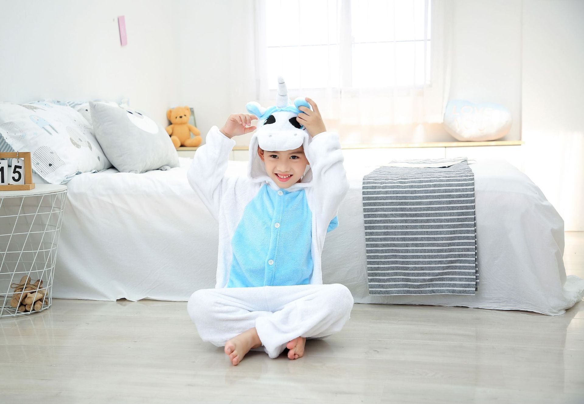 Cartoon One-piece Blue Autumn And Winter Flannel Animal Pajamas - [[{"value":"{{ Babyvera Babyvera  }}"}]]