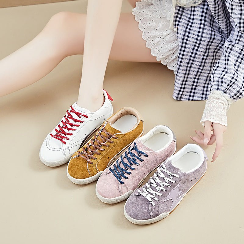 Autumn Retro White Sneakers For Women - Babyvera