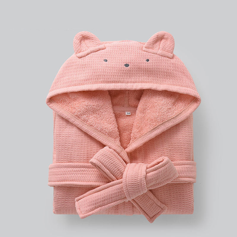 Children's Bathrobes Cotton Towel Material Nightgown Long Sleeve - [[{"value":"{{ Babyvera Babyvera  }}"}]]