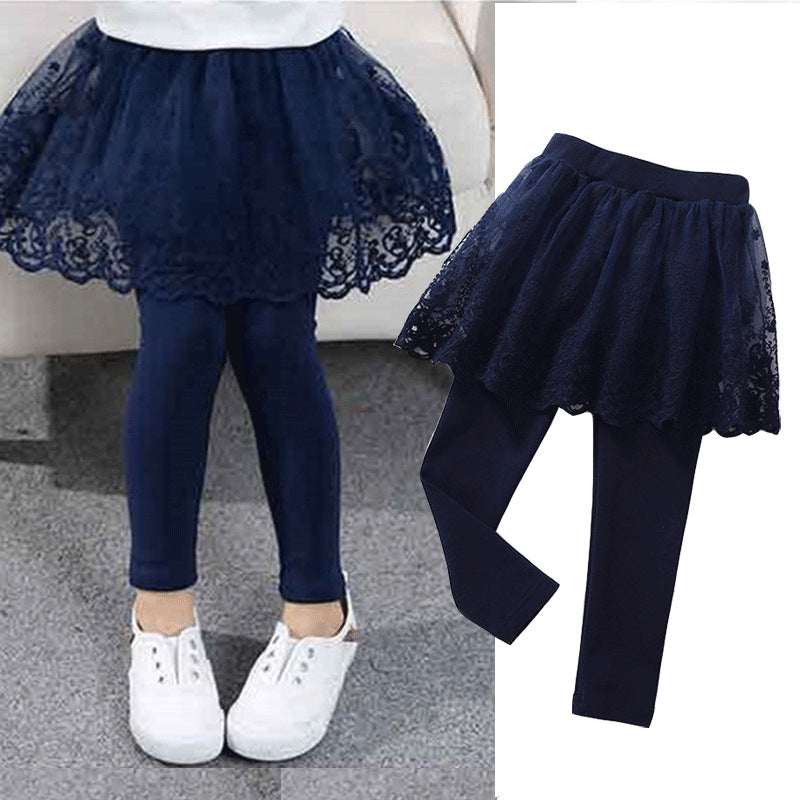 Children's Fake 2 Girls Leggings Cotton Lace Skirt Pants - [[{"value":"{{ Babyvera Babyvera  }}"}]]