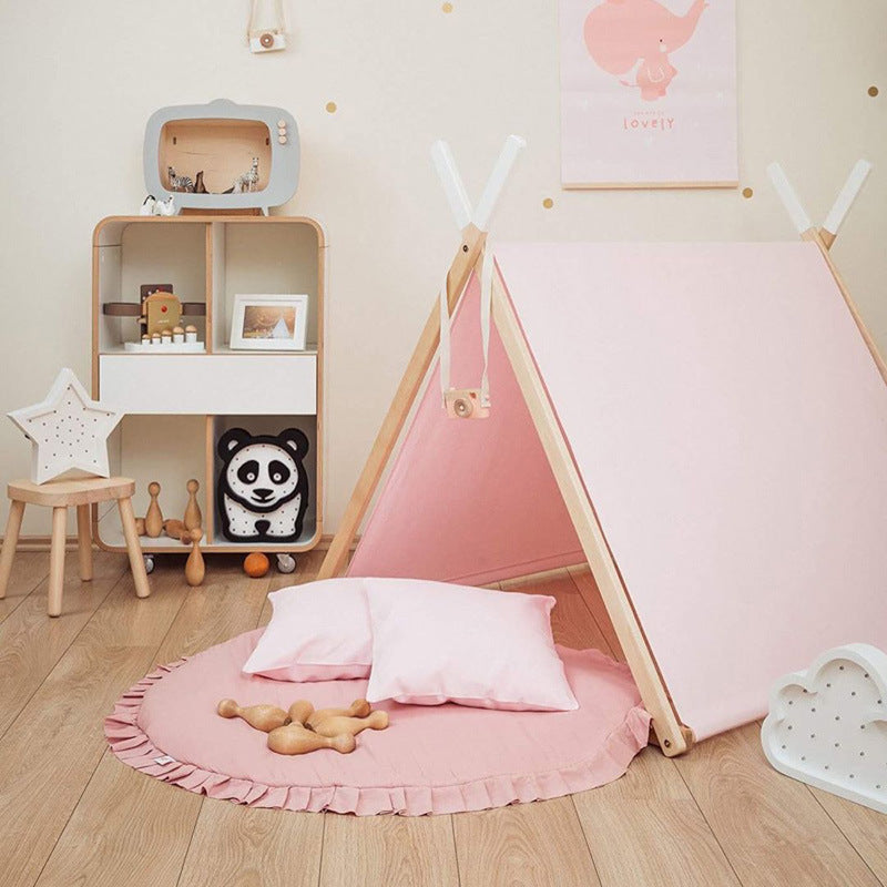 INS Round Solid Color Lace Play Mat Crawling Mat Baby Premises - [[{"value":"{{ Babyvera Babyvera  }}"}]]