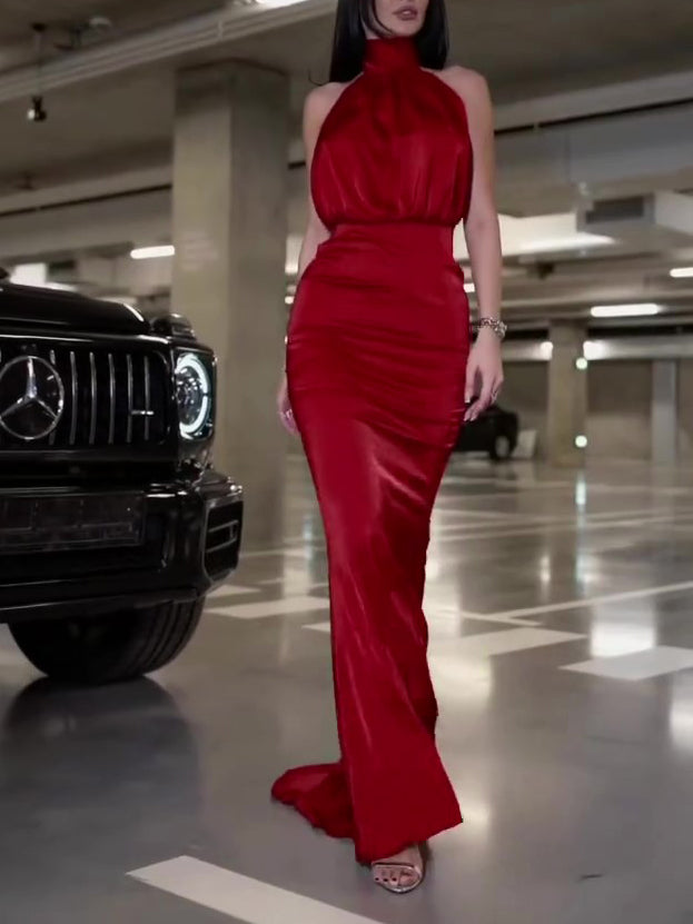 Solid Color Backless Maxi Dress - [[{"value":"{{ Babyvera Babyvera  }}"}]]