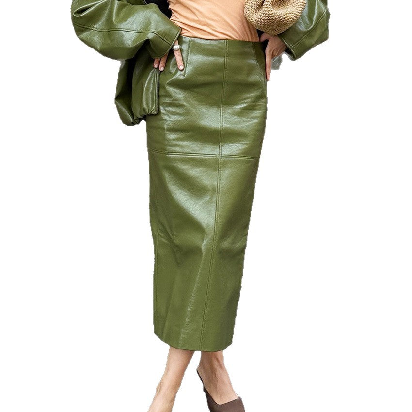 High-end PU Leather Midi Skirt - [[{"value":"{{ Babyvera Babyvera  }}"}]]