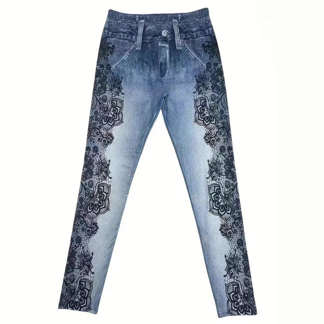 Casual Pants High Waist Print Skinny Tappered Pants - [[{"value":"{{ Babyvera Babyvera  }}"}]]